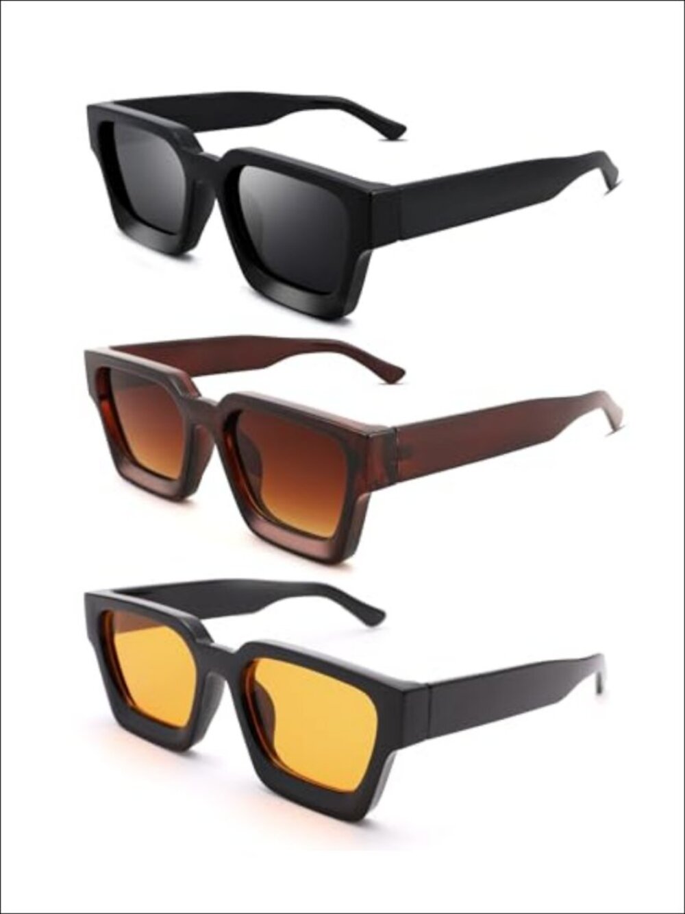 Pro Acme Square Sunglasses Thick Frame Designer Style UV Protection Unisex
